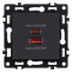 Розетка 2хUSB type A и C без рамки Kollinger Asthetik AS-024BK