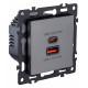Розетка 2хUSB type A и C без рамки Kollinger Asthetik AS-024GY