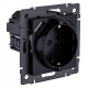 Розетка с заземлением и со шторкой и 2хUSB type A и C, без рамки Kollinger REA-004BK