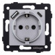 Розетка с заземлением и со шторкой и 2хUSB type A и C, без рамки Kollinger REA-004GY
