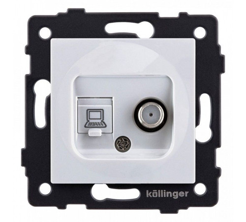 ТВ-розетка и SAT-розетка оконечная без рамки Kollinger REA-014WH