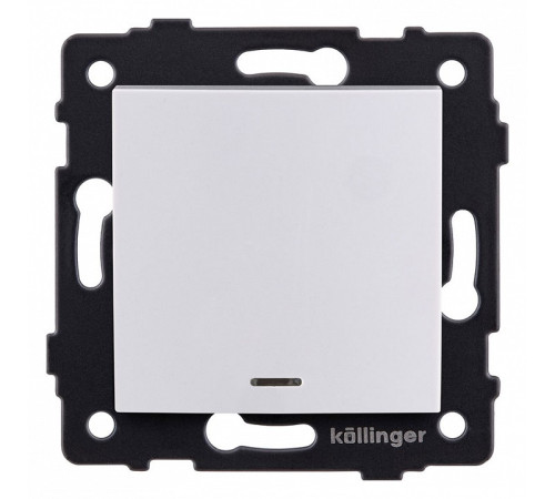 Выключатель проходной одноклавишный с подсветкой без рамки Kollinger REA-R-004WH