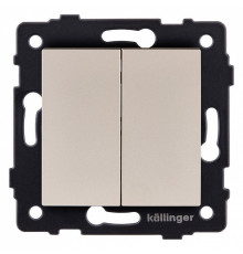Выключатель двухклавишный без рамки Kollinger  REA-S-007GD