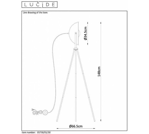 Торшер Lucide Alvaro 05730/01/30