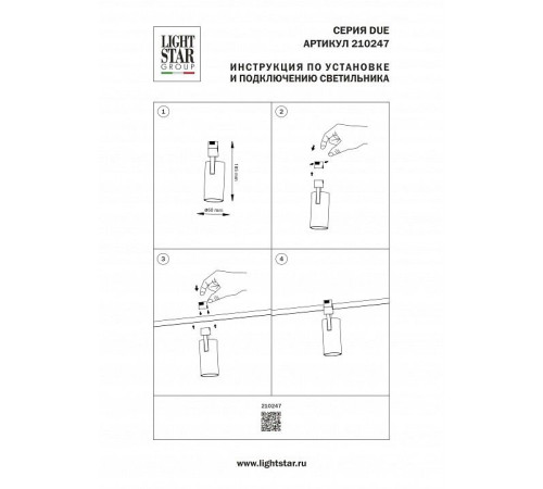 Светильник на штанге Lightstar Due Hermes 210247