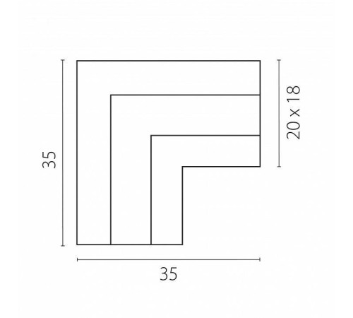 Соединитель угловой L-образный для треков накладных Lightstar Linea 506447