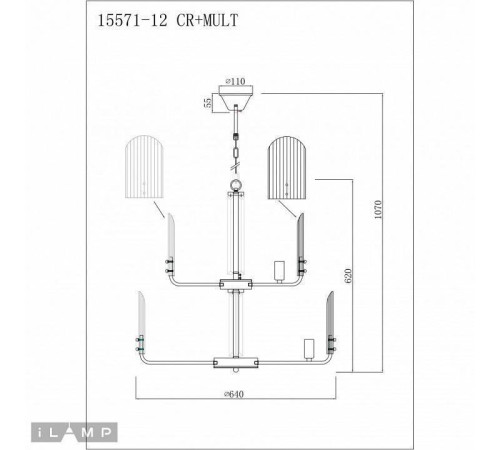 Подвесная люстра iLamp Dolce 15571-12 CR+MULT