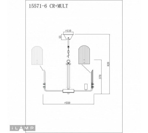Подвесная люстра iLamp Dolce 15571-6 CR+MULT
