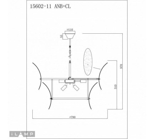 Подвесной светильник iLamp Gramercy 15602-11 ANB+CL