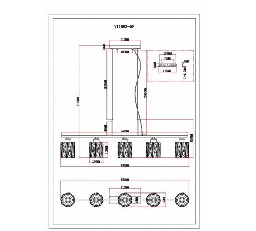 Подвесная люстра Moderli Prismique V11683-5P