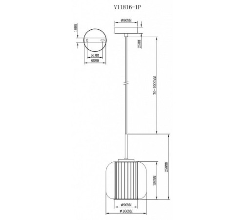 Подвесной светильник Moderli Ember V11816-1P