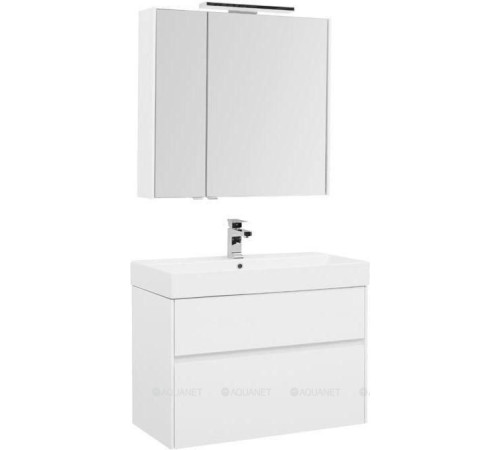 Набор мебели для ванной Aquanet Brooklyn 85 белый глянец 00207801