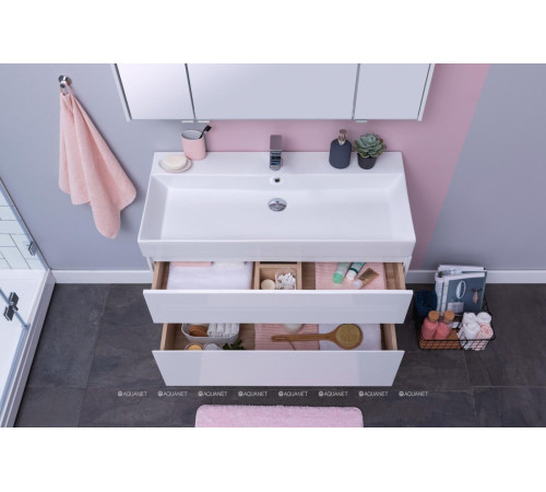 Набор мебели для ванной Aquanet Brooklyn 85 белый глянец 00207801