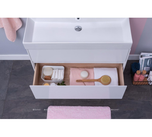 Набор мебели для ванной Aquanet Brooklyn 85 белый глянец 00207801