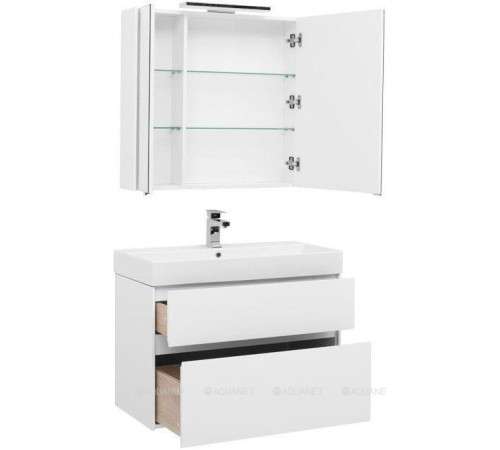 Набор мебели для ванной Aquanet Brooklyn 85 белый глянец 00207801