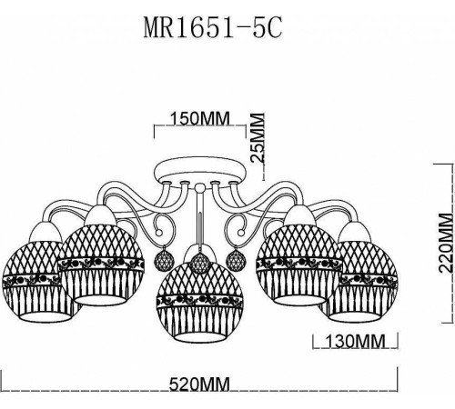 Потолочная люстра MyFar Frank MR1651-5C