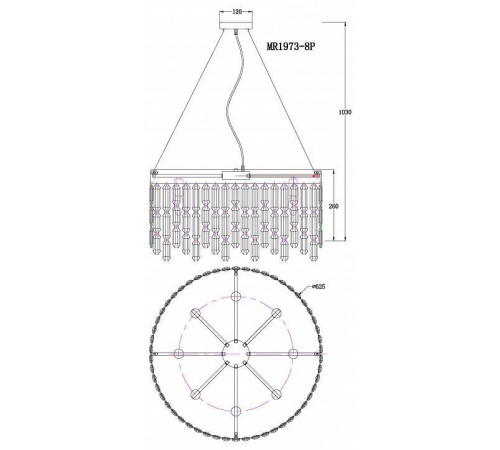Подвесная люстра MyFar David MR1973-8P