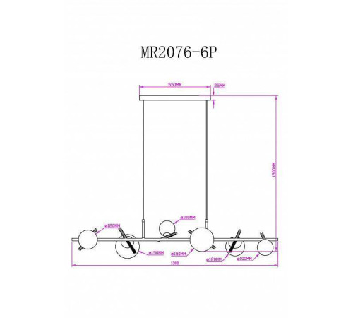 Подвесной светильник MyFar Francis MR2076-6P