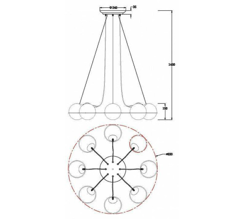 Подвесная люстра MyFar Julian MR2291-8P