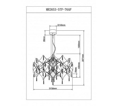 Подвесная люстра MyFar Ileria MR2653-57P-76AP
