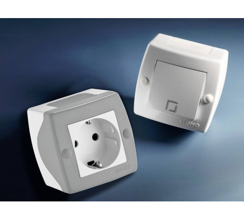 Выключатель проходной одноклавишный Mono Electric Octans IP20 104-020001-109