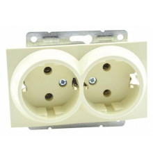 Розетка двойная с заземлением, без рамки Mono Electric Despina / Larissa 500-001704-120