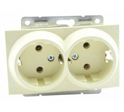 Розетка двойная с заземлением, без рамки Mono Electric Despina / Larissa 500-001704-120