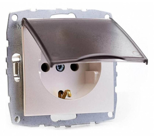 Розетка с заземлением с крышкой, без рамки Mono Electric Despina / Larissa 500-002521-118