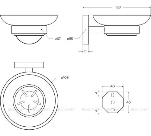 Мыльница подвесная Cezares RELAX стекло сатин RELAX-SODS-IN