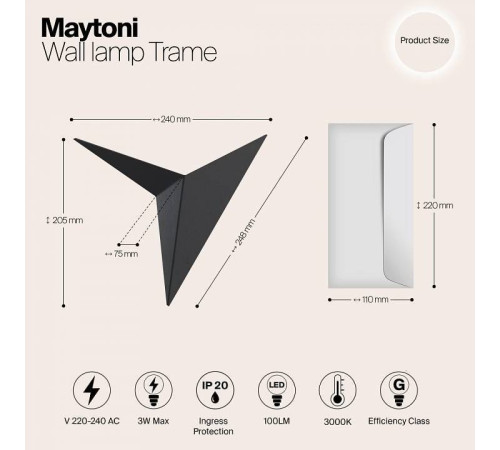 Накладной светильник Maytoni Trame C808WL-L3B