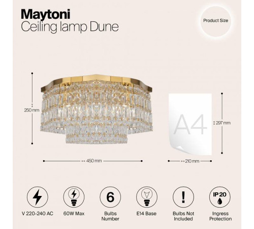 Потолочная люстра Maytoni Dune DIA005CL-06G