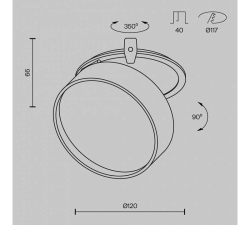 Встраиваемый светильник Maytoni Onda DL024-18W4K-BMG