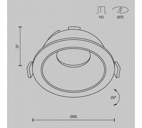 Встраиваемый светильник Maytoni Share DL051-U-1W