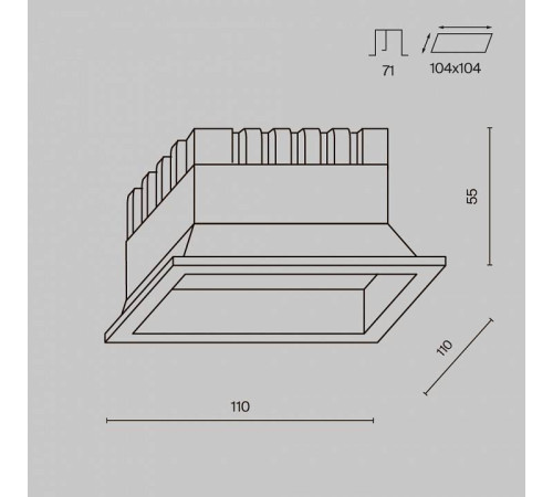 Встраиваемый светильник Maytoni Okno DL056-12W3-4-6K-B