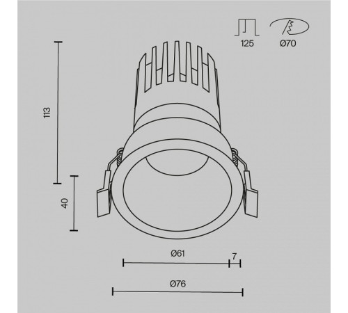 Встраиваемый светильник Maytoni DL118-15W-3K-W