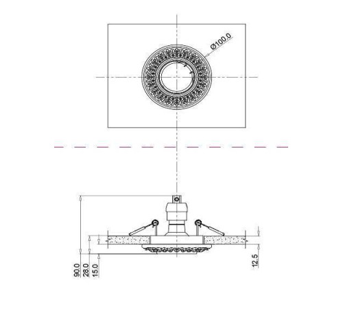 Встраиваемый светильник Maytoni Gyps Classic DL280-1-01-W
