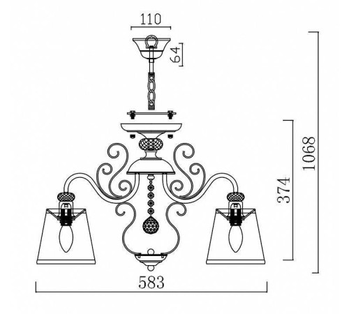 Подвесная люстра Freya Driana FR2405-PL-05-BZ