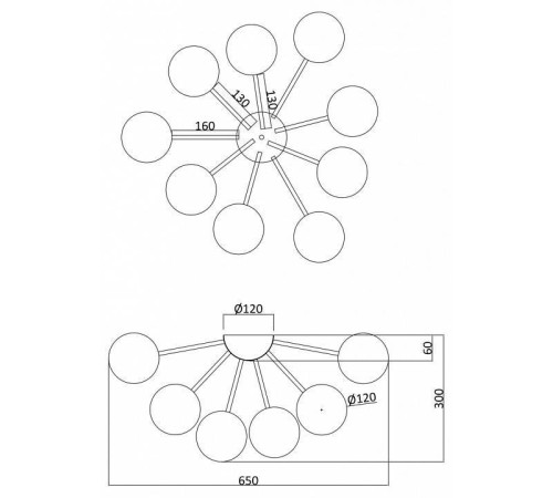 Потолочная люстра Freya Alexis FR5120CL-09G
