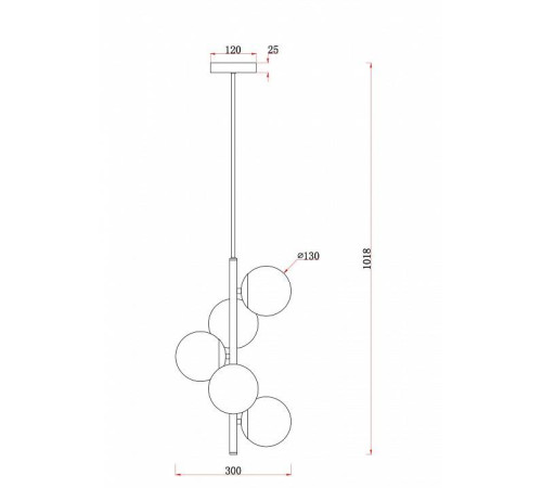Люстра на штанге Freya Zing FR5199PL-05BS1