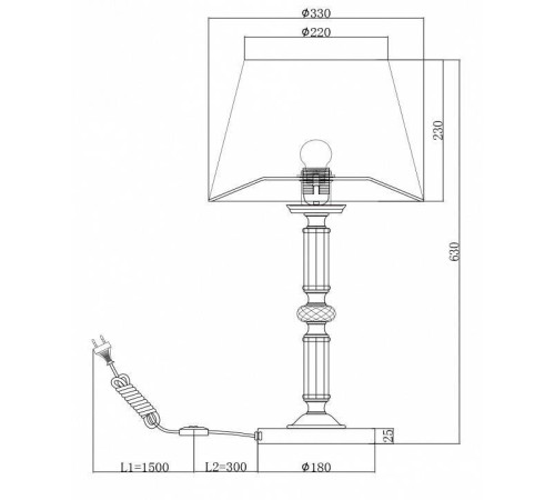 Настольная лампа декоративная Maytoni Riverside MOD018TL-01CH
