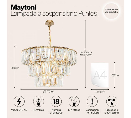Подвесной светильник Maytoni Puntes MOD043PL-18G