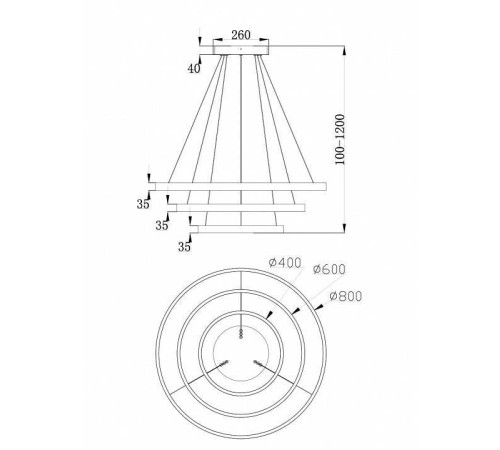 Подвесной светильник Maytoni Rim 100 Вт 4000K MOD058PL-L100BS4K