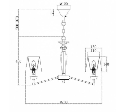 Подвесная люстра Maytoni Beira 6 ламп MOD064PL-06N
