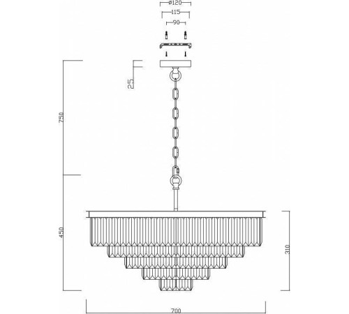 Подвесной светильник Maytoni Revero MOD085PL-12CH