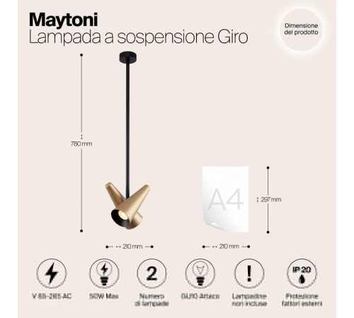 Светильник на штанге Maytoni Giro MOD095PL-02BS