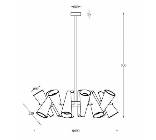 Люстра на штанге Maytoni Giro MOD095PL-14W