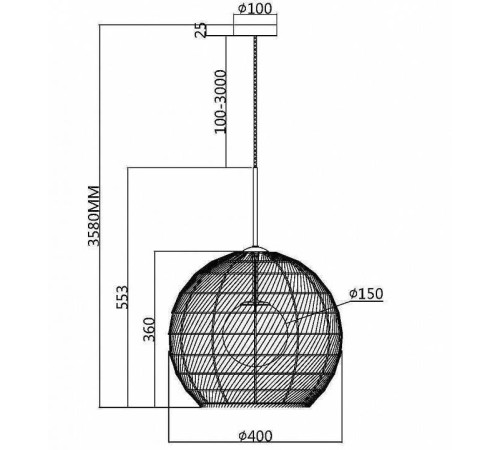Подвесной светильник Maytoni CANE MOD204PL-01B