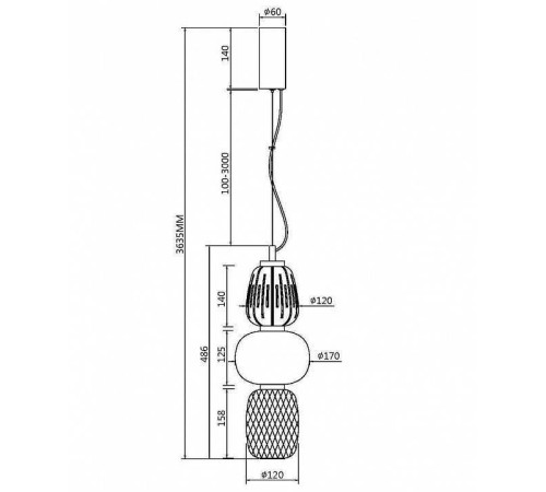 Подвесной светильник Maytoni Pattern MOD267PL-L28CH3K