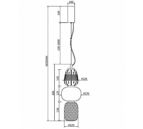 Подвесной светильник Maytoni Pattern MOD267PL-L28G3K