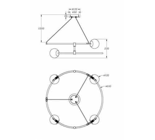 Подвесной светильник Maytoni Balance MOD317PL-04B